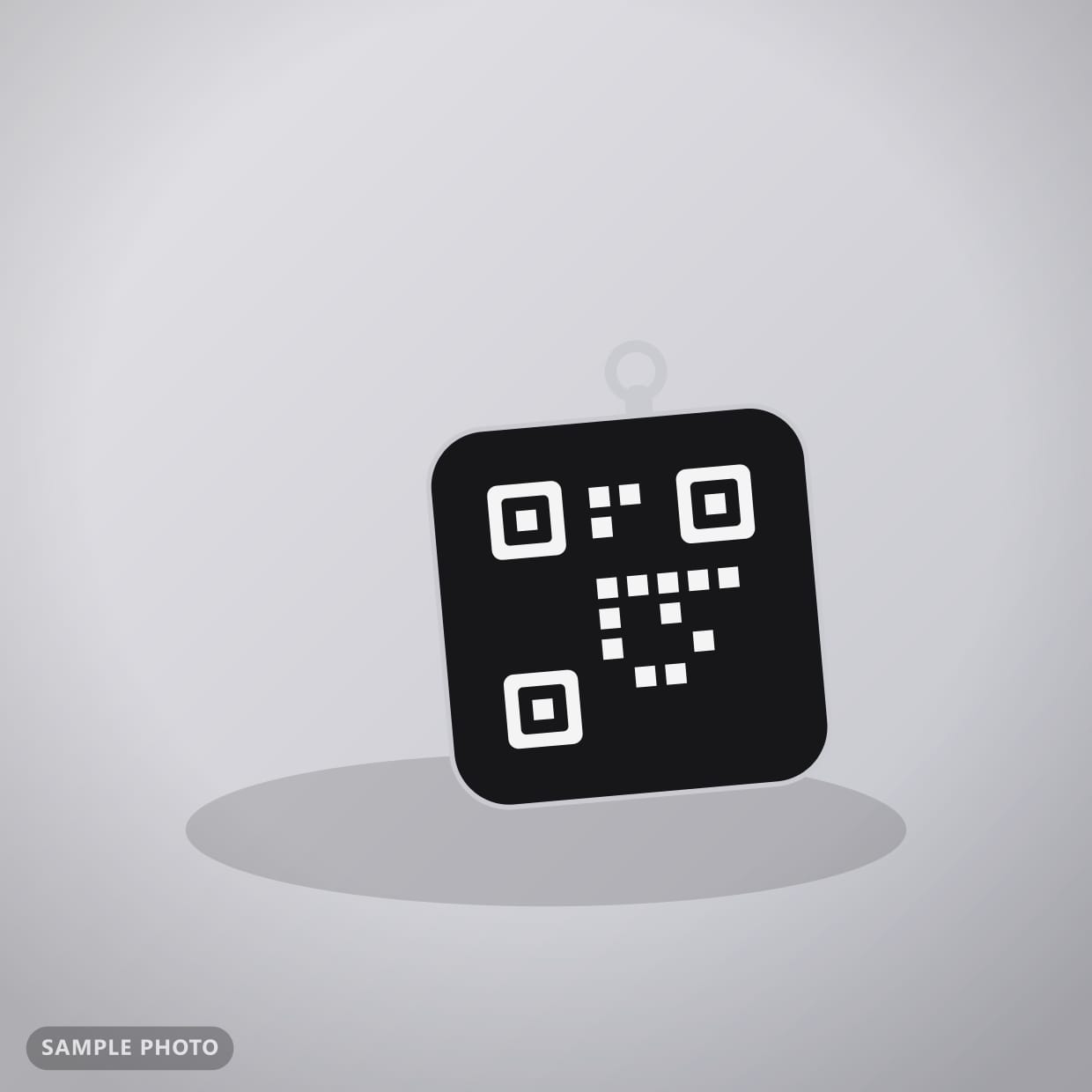 Sample photo of a QR + NFC keychain